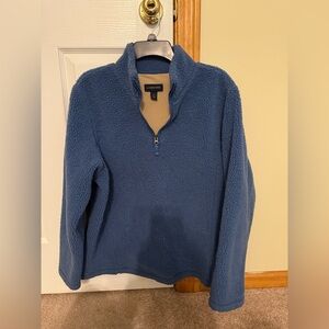 Lands' End Women's Cozy Blue Turtleneck Sweater
